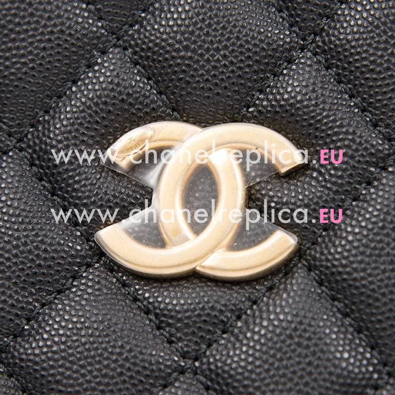 Chanel Black Cowhide Gst Bag Gold Chain A57974CBLKGP