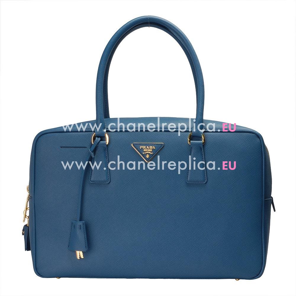 Prada Saffiano Lux Triangle Logo Epsom Bag Cornflower Blue PR771729