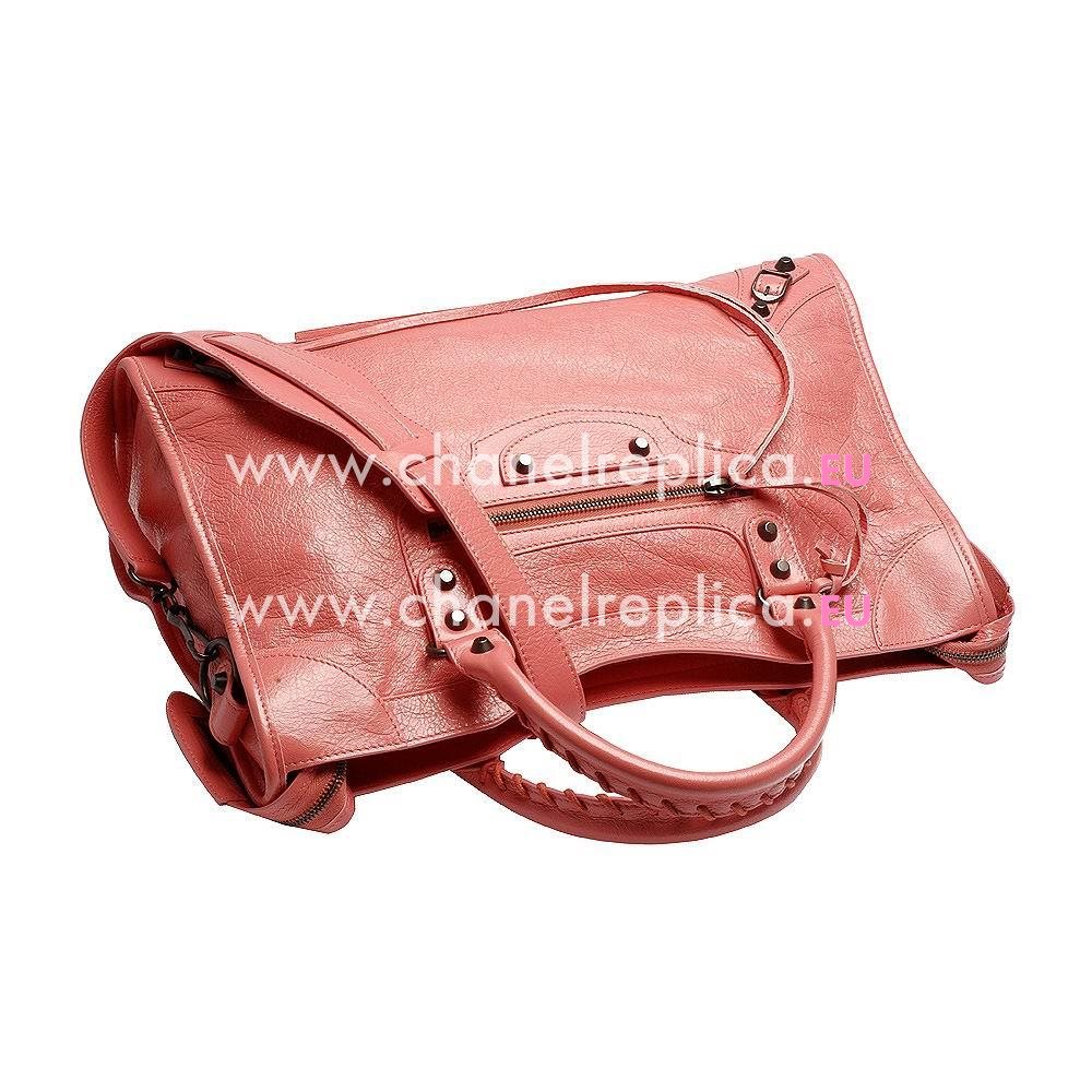 Balenciage City Lambskin Aged Brass hardware Classic Bag Rose Pink B2054995