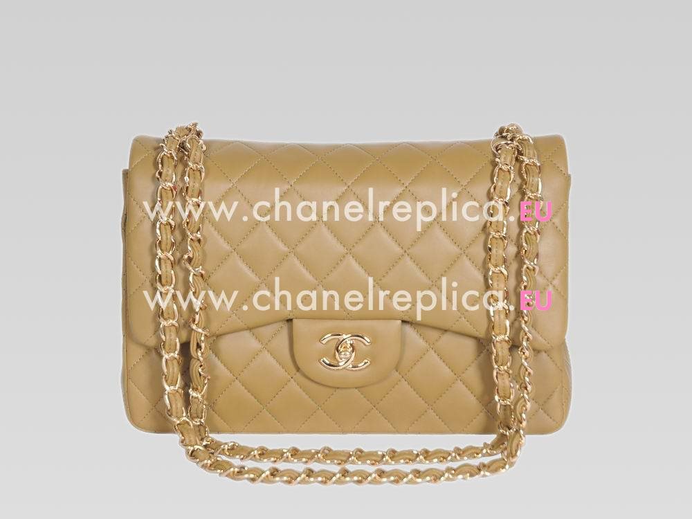 Chanel Lambskin Jumbo Double Flap Bag Khaki(Gold) A58600KAL