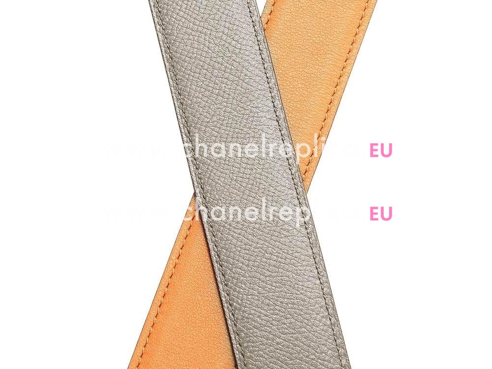 Hermes Idem Ocher Yellow Gray Two-sided Belt H256984