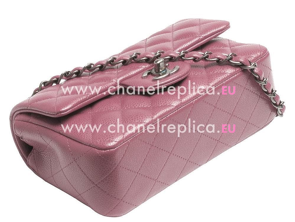 Chanel Caviar Mini Classic Flap Bag Purple Anti-silver A69900C-PIN-PINKPU