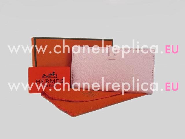 Hermes Dogon Clemence Leather Wallet Purse Pink H0005K