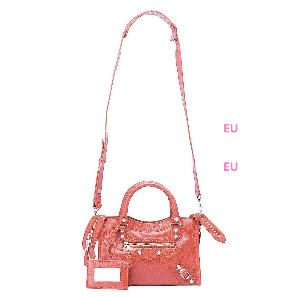 Balenciage City Lambskin Silvery hardware Classic Mini Bag Rode Pink B2055051