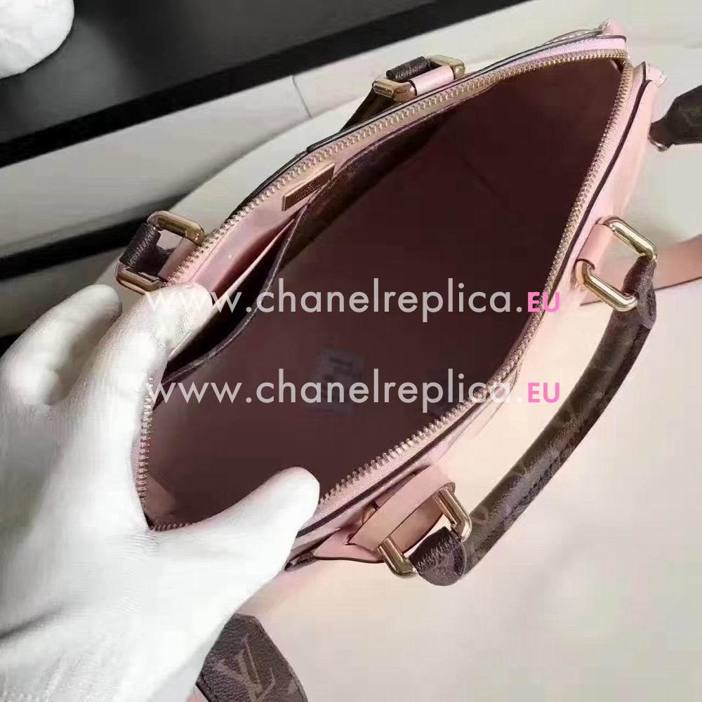 Louis Vuitton Embosses Logo Calfskin Tote Miroir Bag Rose Ballerine M54639