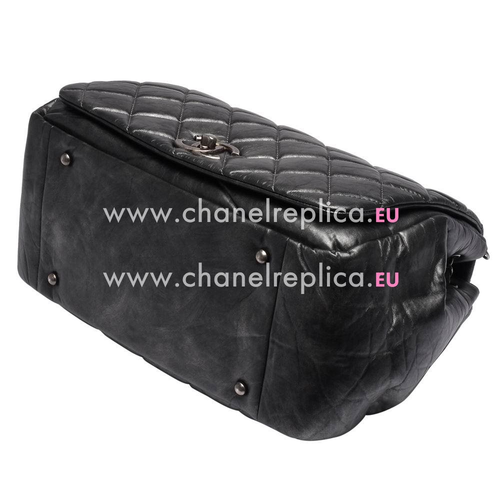 Chanel 31 Rue Cambon Silvery Hardware Rhombic Calfskin Bag In Iron Grey A89E279