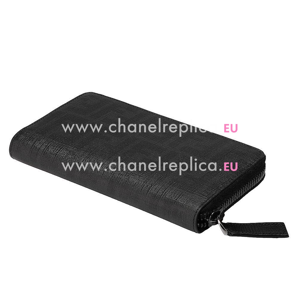 FENDI Classic FF Cowhide Leather Wallets Black F4837209
