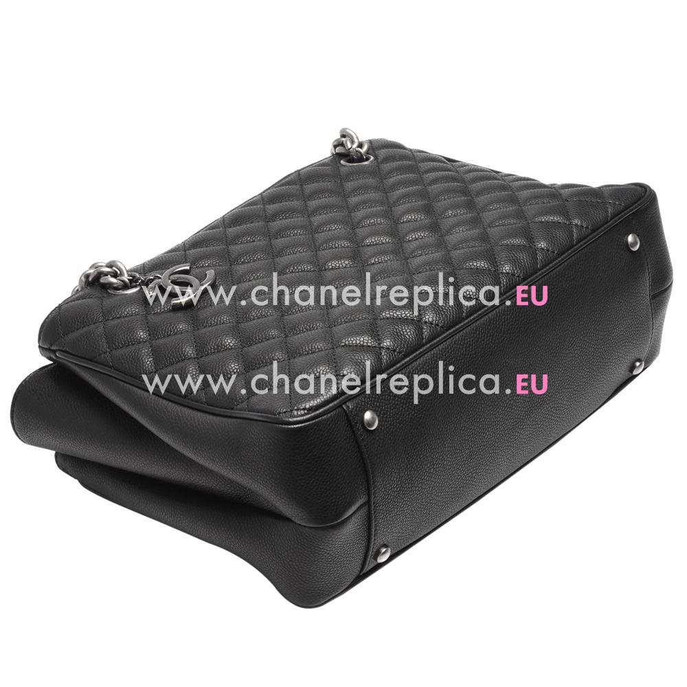 Chanel Caviar Cowhide Anti-silver Chain Shouldbag Black A9789F9A
