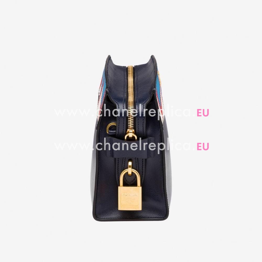Prada Esplanade Calf/Saffiano Leather Shoulder Bag Baltic Blue P1BH0492
