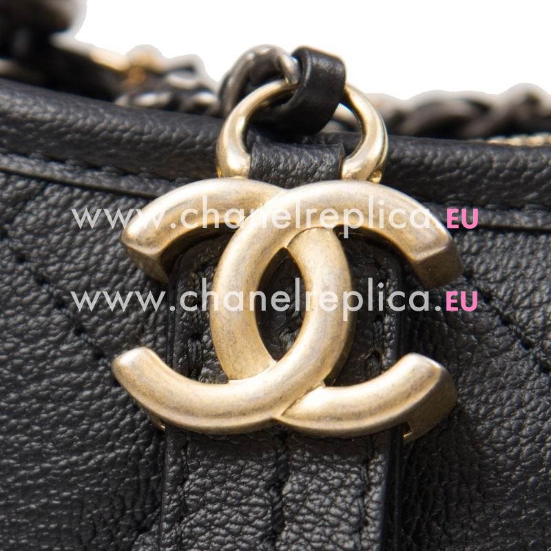 Chanel Gabrielle Two-tone Chain Patent Leather Shouldbag In Black A93824VBLKGP