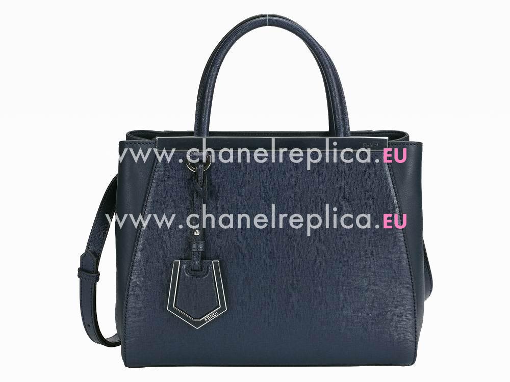 Fendi Petite 2Jours Cowhide Hand/shouldbag Deep Blue F508258