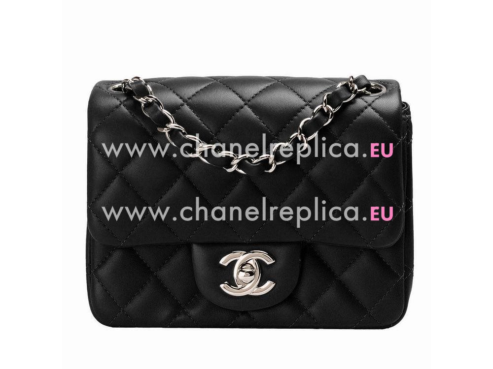 Chanel Mini Coco Lambskin Flap Bag Black(Silver) A35202