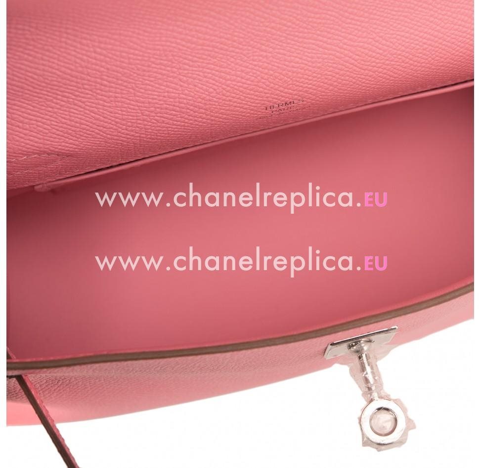 Hermes Rose Confetti Mini Kelly Pochette Epsom Leather Palladium Hardware HK1022KPP
