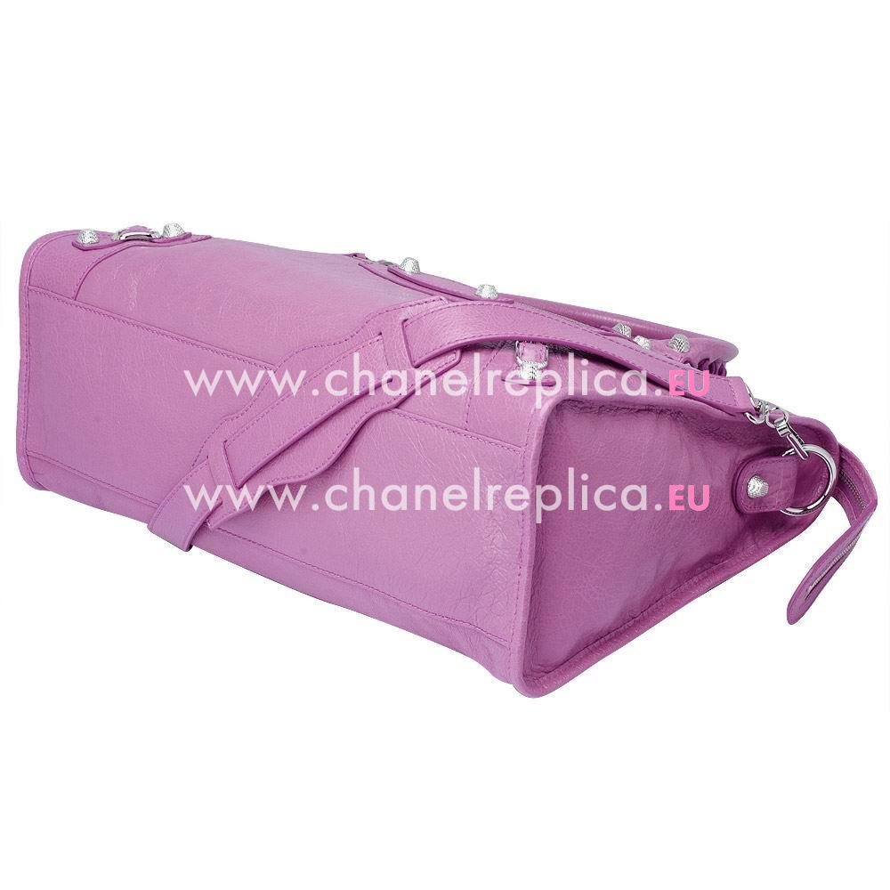 Balenciage City Lambskin Silvery hardware Classic Bag Pink Purple B5598296