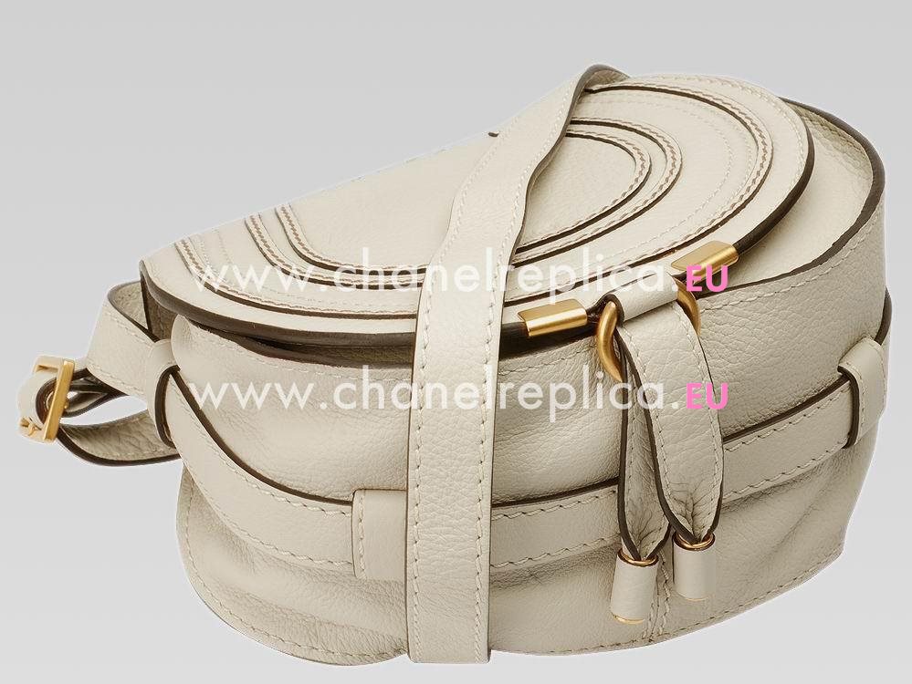 CHLOE Nano Marcie Calfskin Saddle Bag Pigeon Color C483350