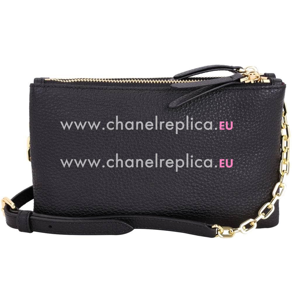 Miu Miu Chain Caviar Calfskin Shoulder Bag In Black M7042601