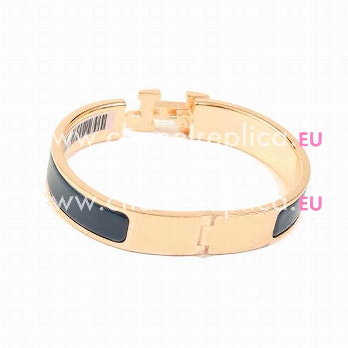 Hermes Clic H Logo Alloy R-Bracelet Deep Blue/Rose Gold H7021703