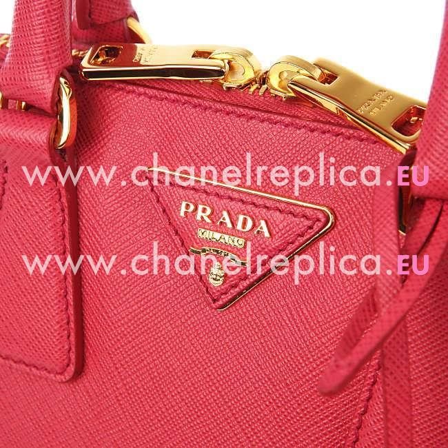 Prada Lux Saffiano Classic Triangle Logo Cowhide Handle/Shoulder Bag Peach PR5362358