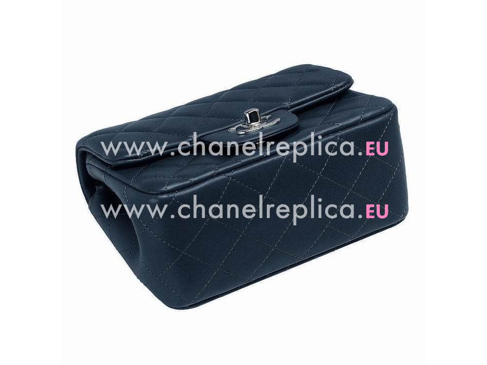 Chanel Mini Coco Lambskin Flap Bag Dark Blue(Silver) A35224