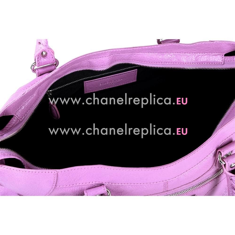 Balenciage Pomple Lambskin Silvery hardware Bag Pink Purple B2055075