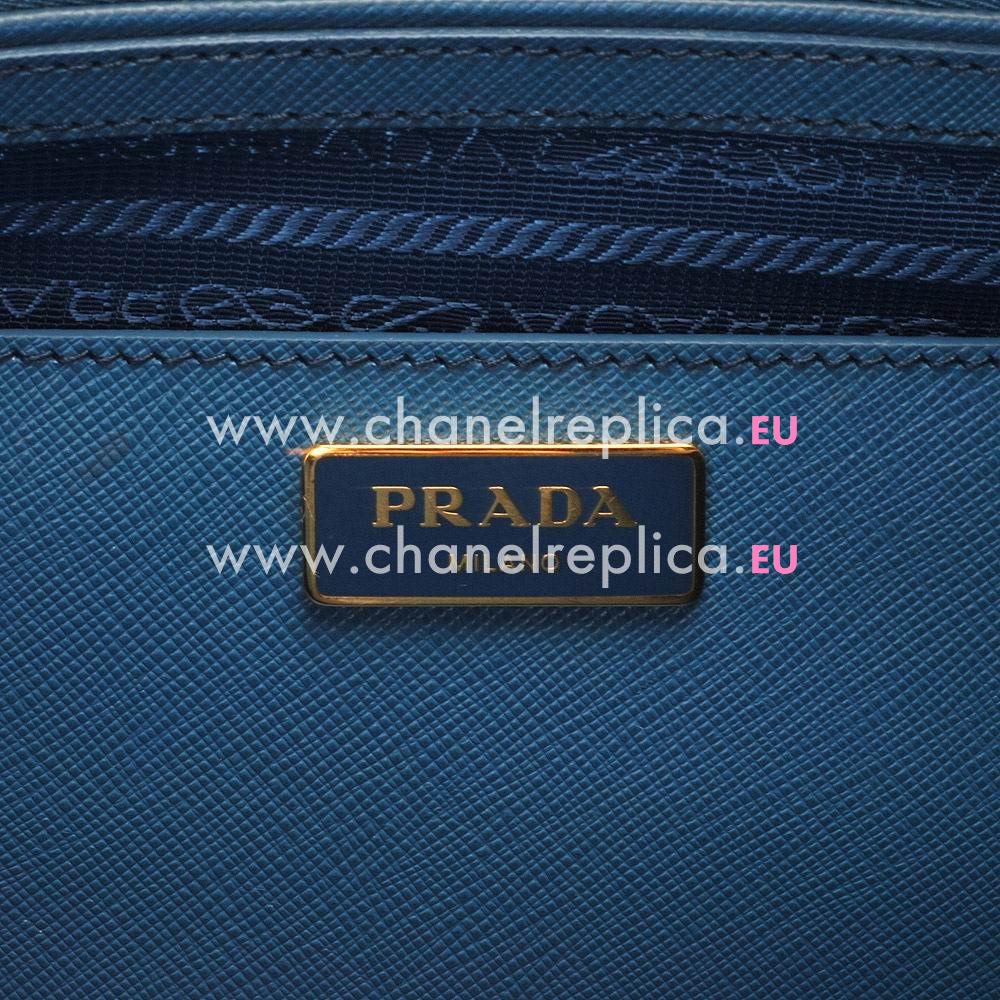 Prada Saffiano Lux Triangle Logo Epsom Bag Cornflower Blue PR771729