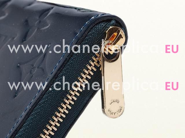 Louis Vuitton 2012 Monogram Vernis Zippy Wallet Blue M93663