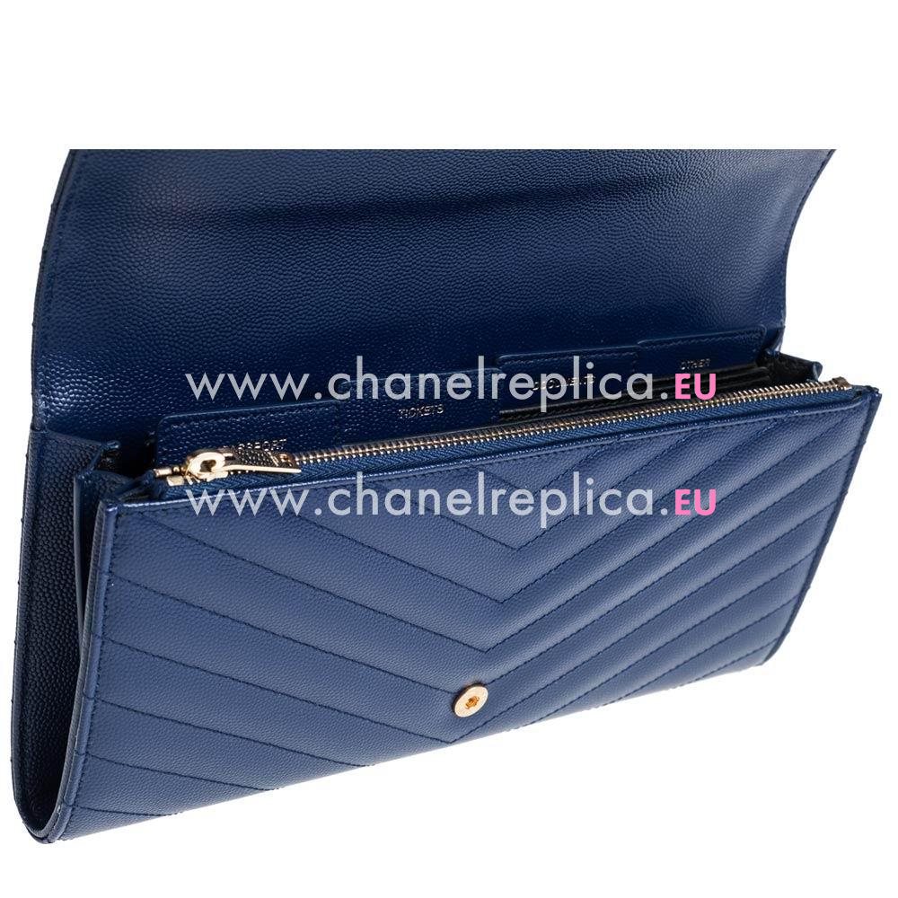 YSL Saint Laurent Caviar Calfskin Y HandBag In Blue YSL5780106