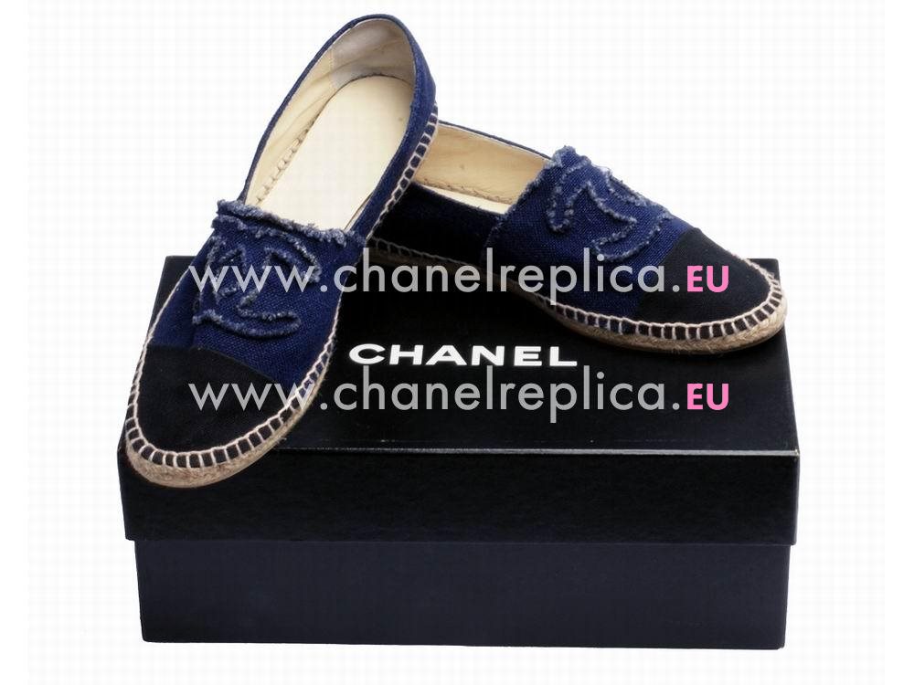 Chanel Denim CC Espadrilles Penelope Shoes Blue G29741