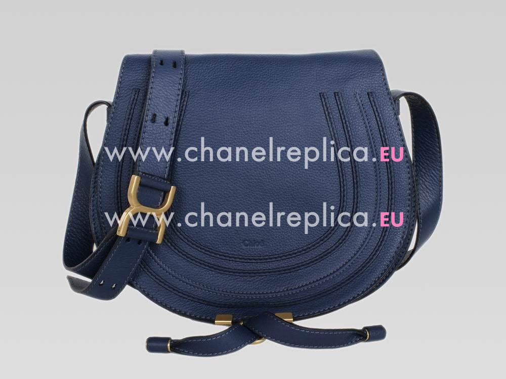 CHLOE Large Marcie Calfskin Crossbody Bag Royal Navy C452867