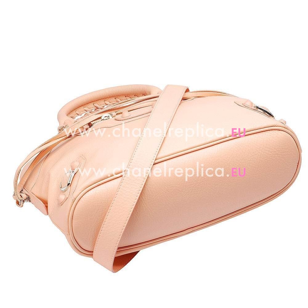 Balenciage Bowling Lambskin Silvery hardware Classic Mini Bag Pink B2055066