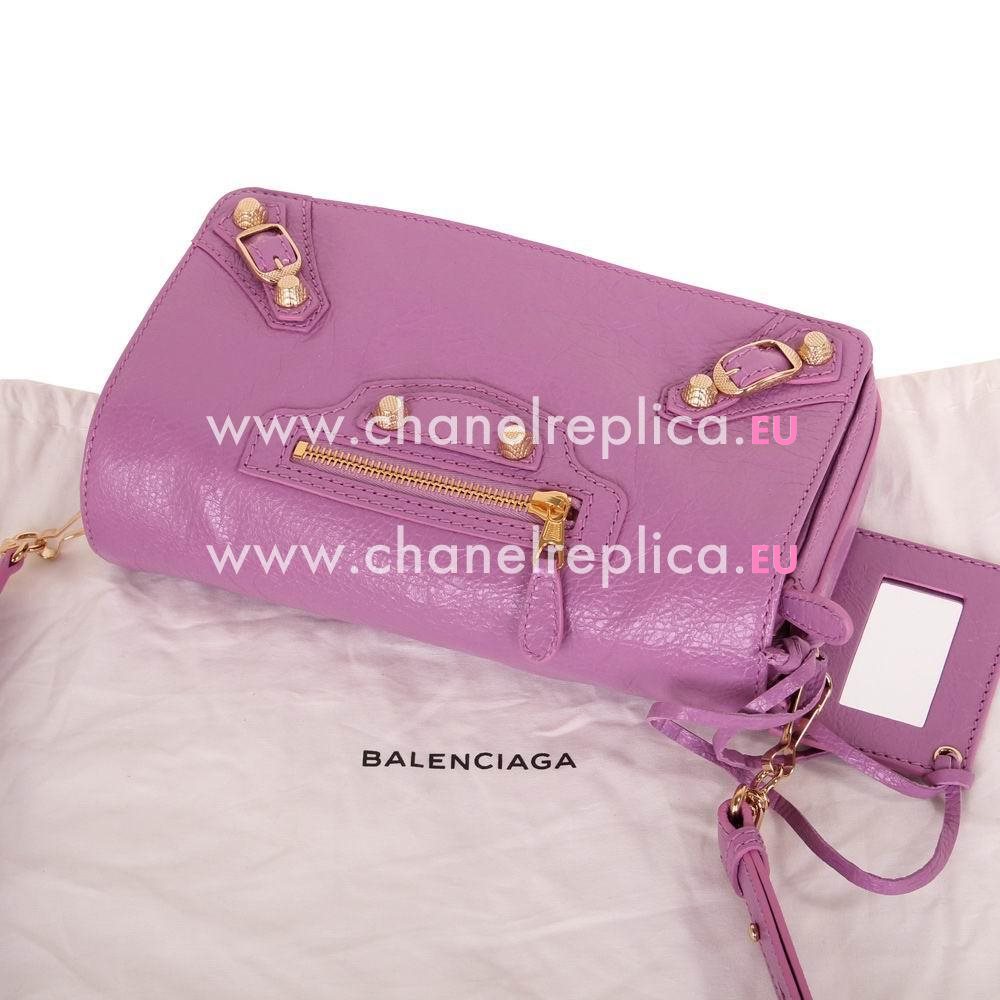 Balenciage City Lambskin Gold hardware Classic Bag Light Purple B2055008