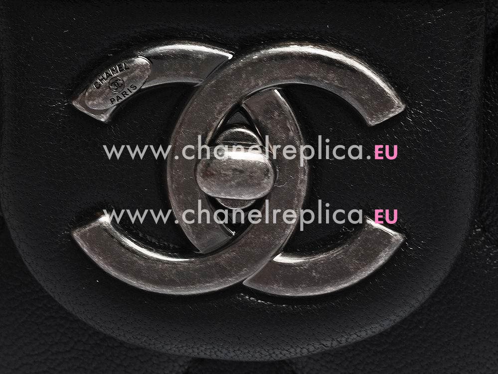 Chanel Classic Quilted Calfskin CC Logo Shoulder Bag Black A57597