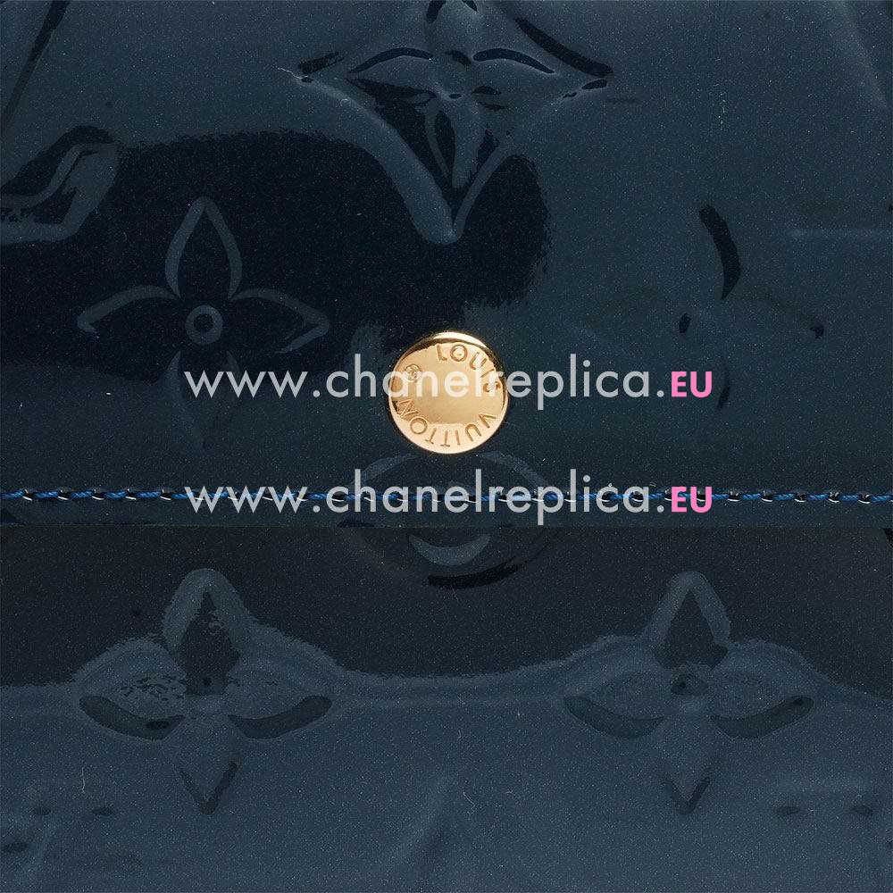 Louis Vuitton Monogram Vernis Patent Leather Wallet In Indigo blue M90049