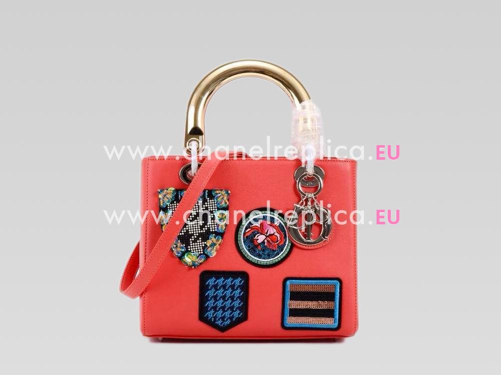 Lady Dior Lambskin With Medals Bag In Red 164746