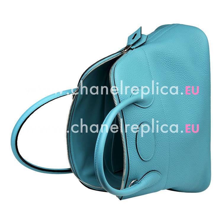 Hermes Bolide 31 Bleu Saint Cry Clemence Leather Handbag HBOLIDE31TZ