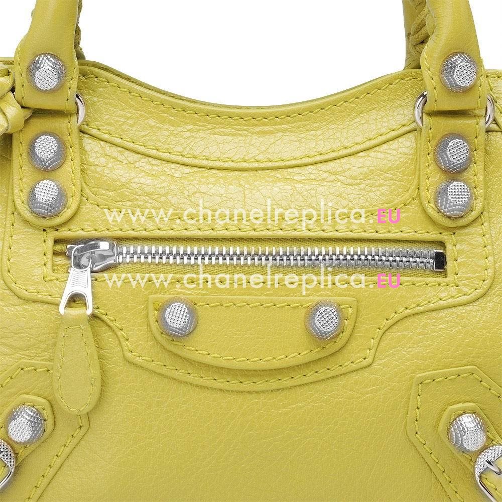 Balenciage City Lambskin Silvery hardware Classic Mini Bag Lemon Yellow B2055052