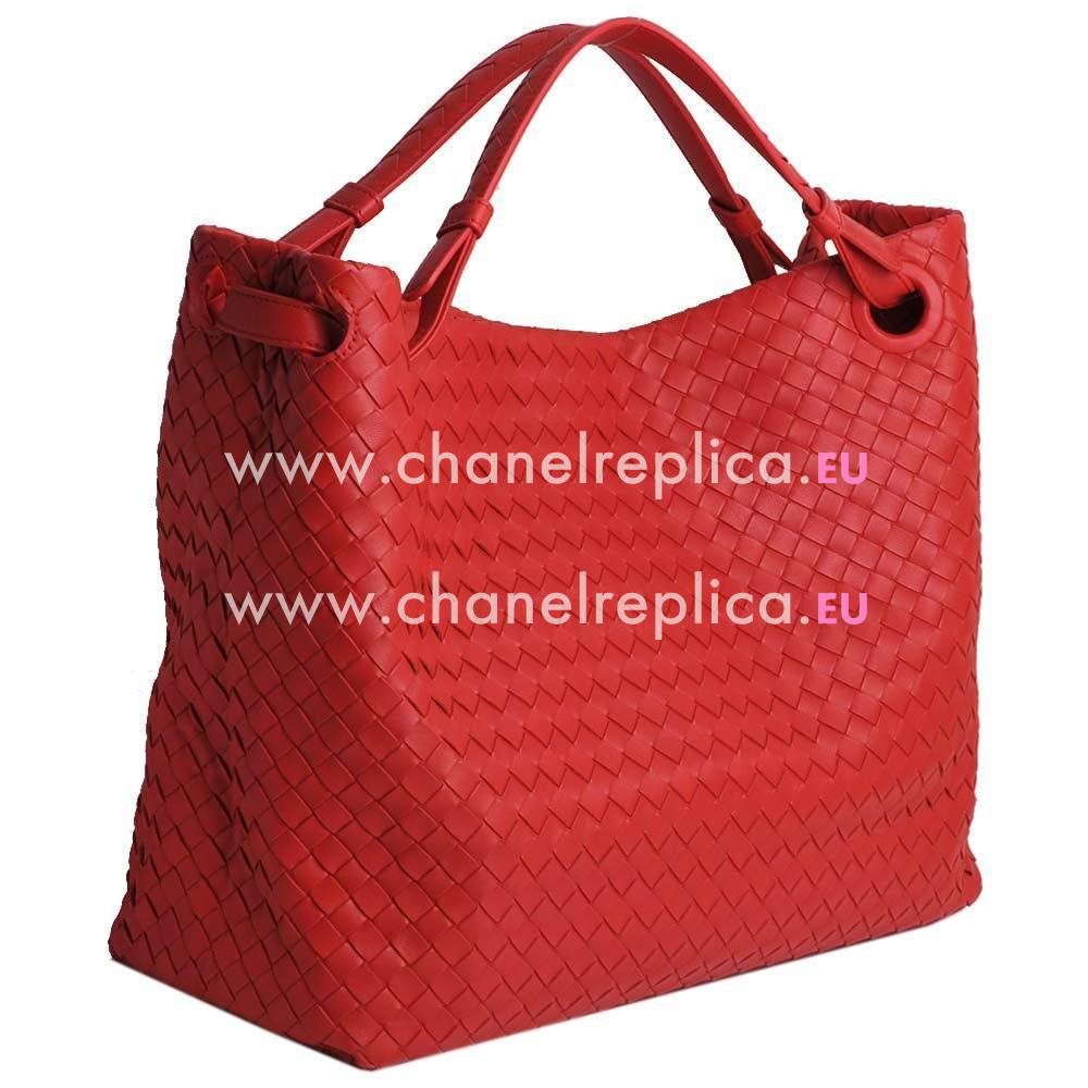 Bottega Veneta Classic Nappa Leather Woven Bag Red B5958568