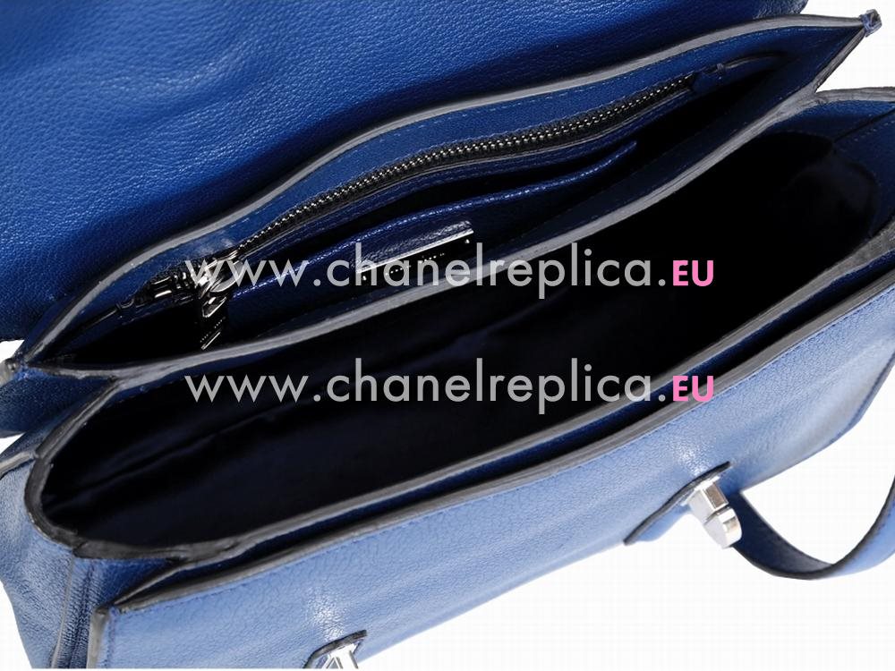 Miu Miu Madras Pink Textured Leather Handbag In Blue RN1069