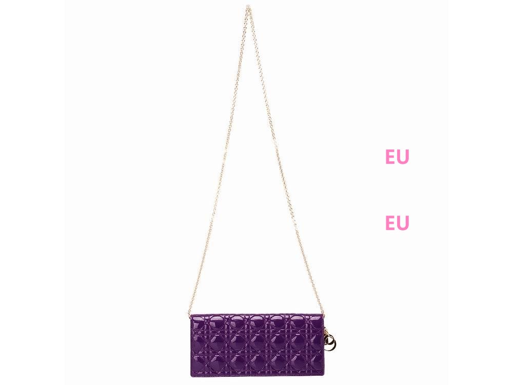 Dior Cannage Lambskin Patent Evening Cluch Purple D481293