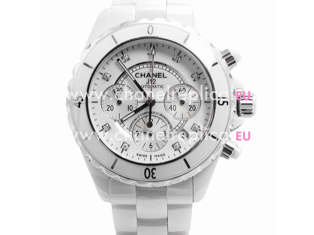 Chanel J12 Automatic Chronograph 41mm White Ceramic Watch H1628