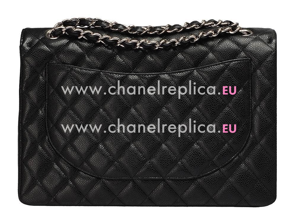 Chanel Cruise Caviar Maxi Bag Double Flap Black(Silver) A47600-DS