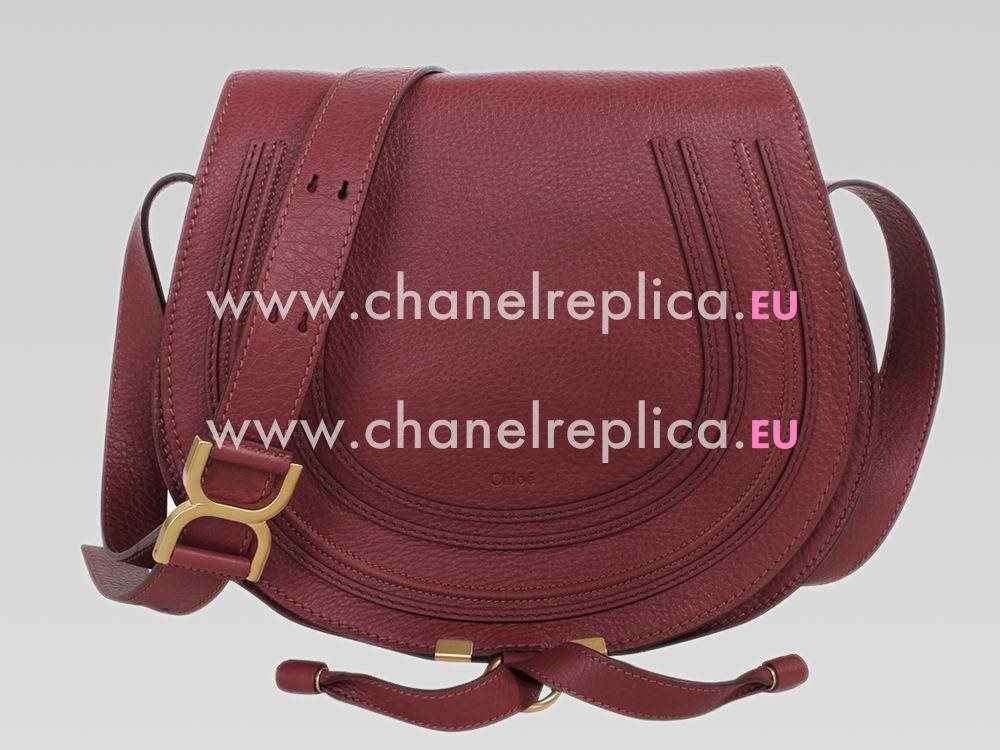 CHLOE Large Marcie Calfskin Crossbody Bag Rougeberry C472155