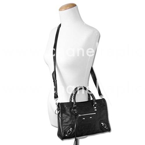 Balenciage City Lambskin Silvery hardware Classic Bag Black B2054983