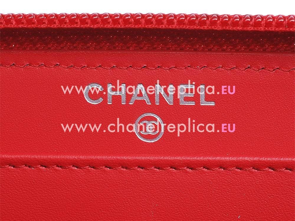 Chanel Caviar Leather CC Logo Wallet Orange Red A56329