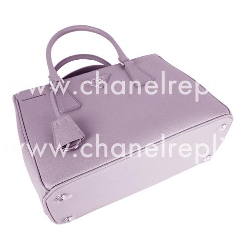Prada Saffiano Lux Gold Triangle Logo Medium Bag Pink Lilac PB2863Y