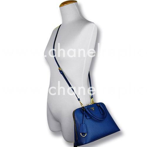 Prada Lux Saffiano Classic Triangle Logo Cowhide Handle/Shoulder Bag RoyalBlue PR5934953