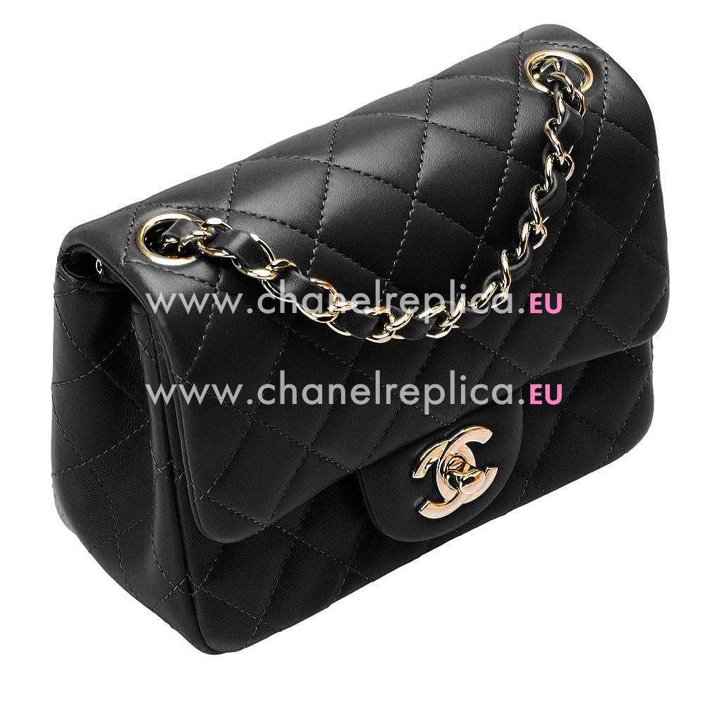 CHANEL Classic Gold Hardware Rhombic Lambskin Bag in Black A759743