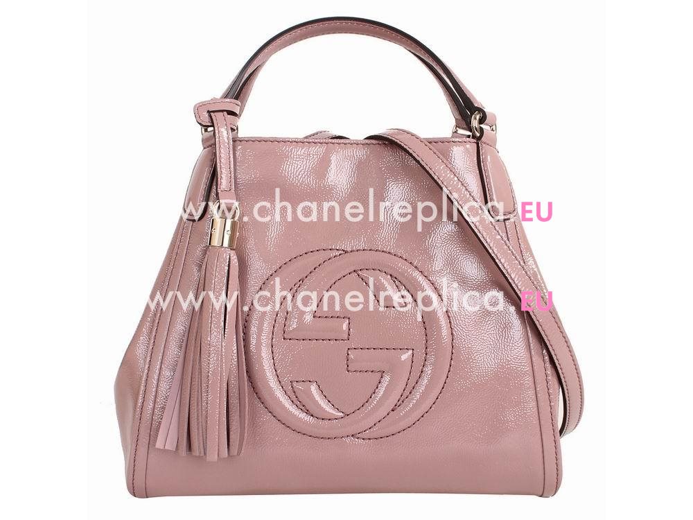 Gucci Soho GG Calfskin Patent Leather Bag Pink G336751