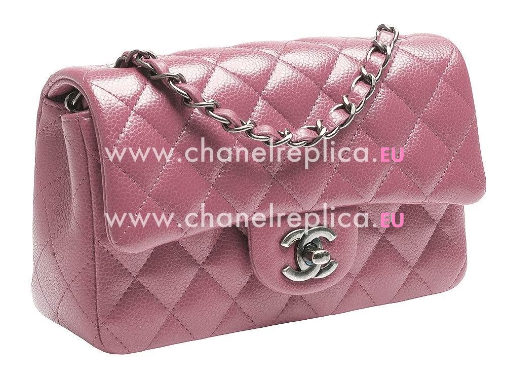 Chanel Caviar Mini Classic Flap Bag Purple Anti-silver A69900C-PIN-PINKPU