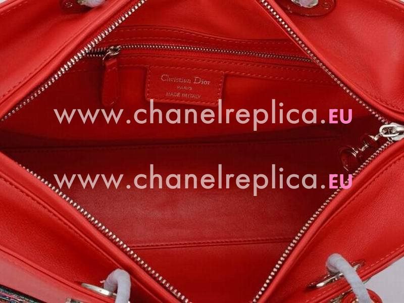 Lady Dior Lambskin With Medals Bag In Red 115041
